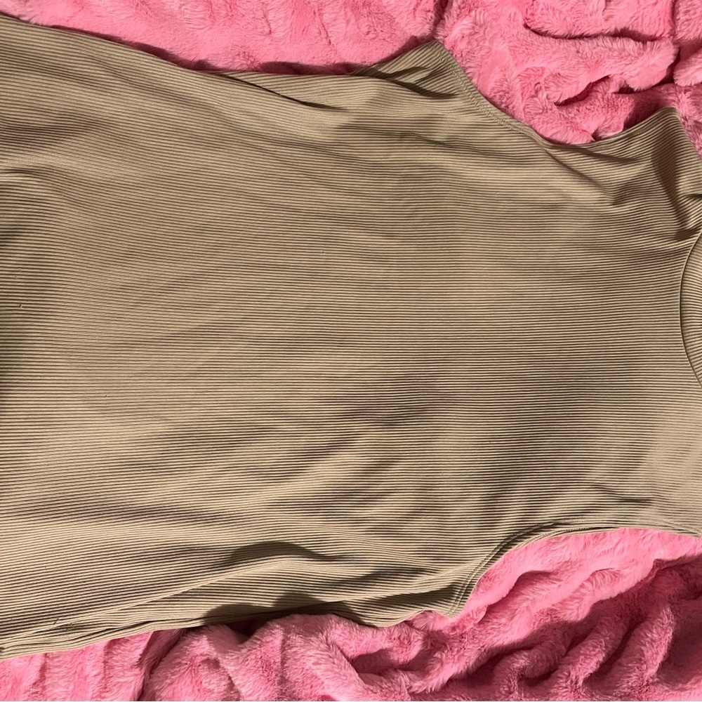 No Boundaries Ribbed Beige Tank Top